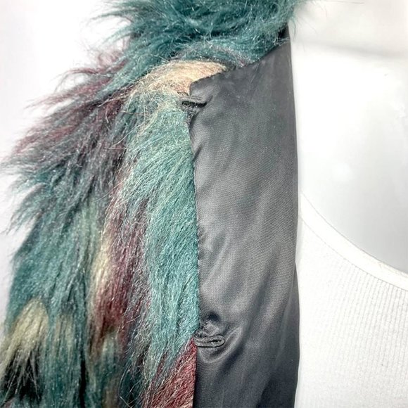 ZARA Faux Fur technicolor jacket - Picture 6 of 7